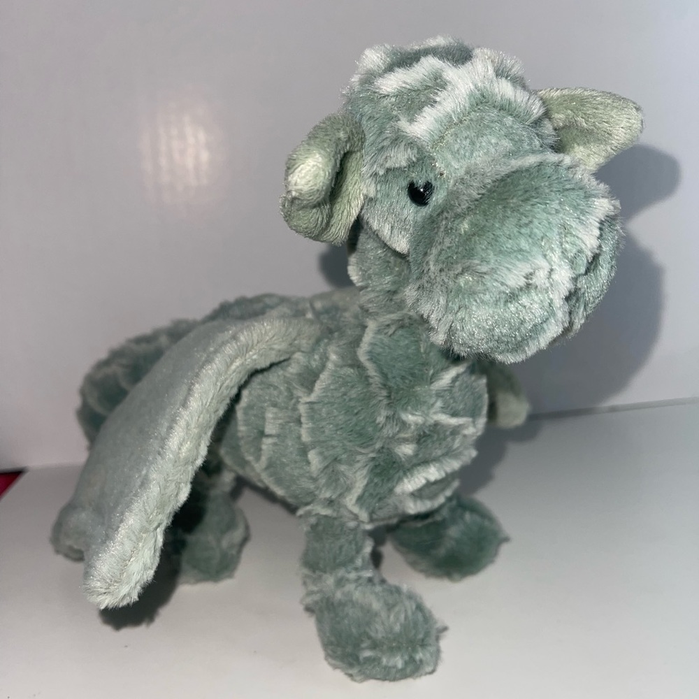 *SOLD* Jellycat Little Drake Dragon Plush Stuffed Animal Flocked Sage